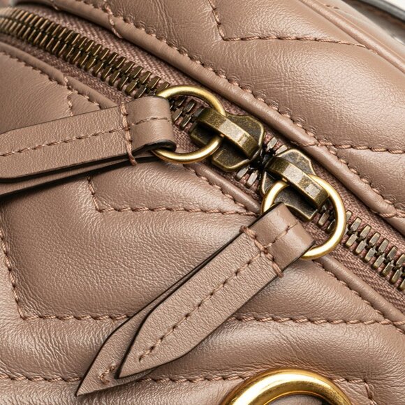 GUCCI Authentic Cream Leather GG Marmont Backpack - Picture 4 of 11